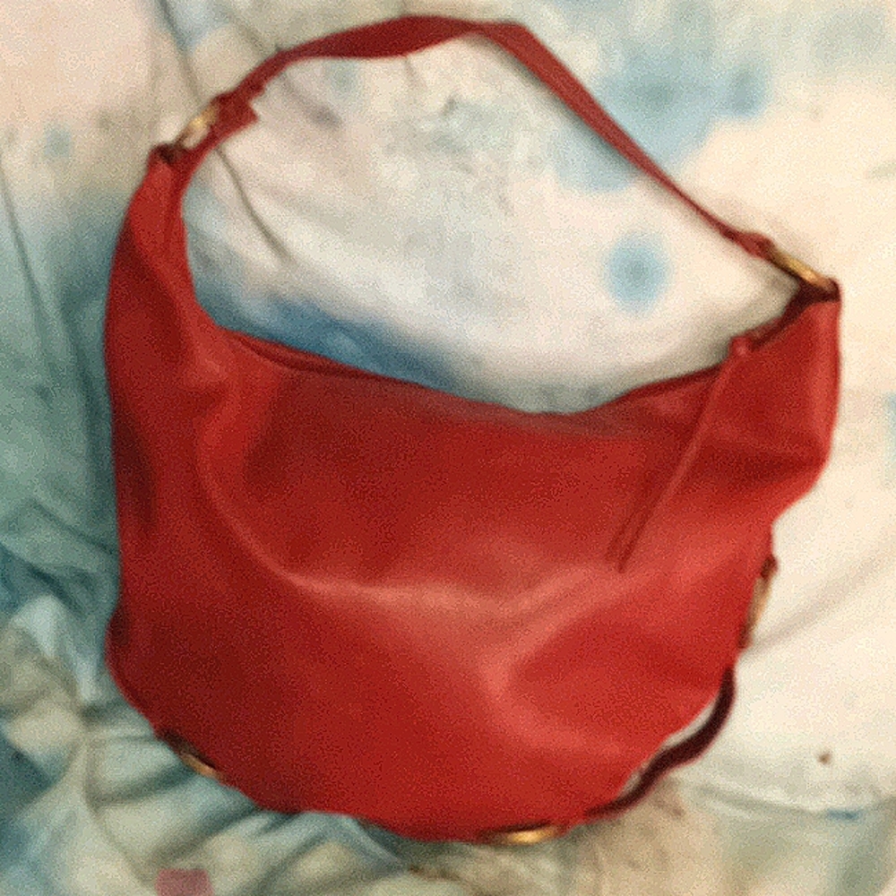 Nine West red leather hobo bag